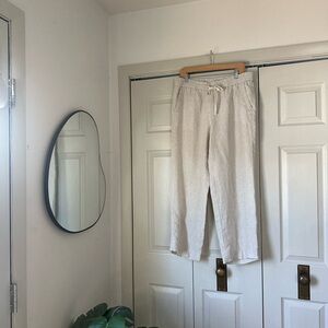 Talbots Light Beige Linen Drawstring Chinos